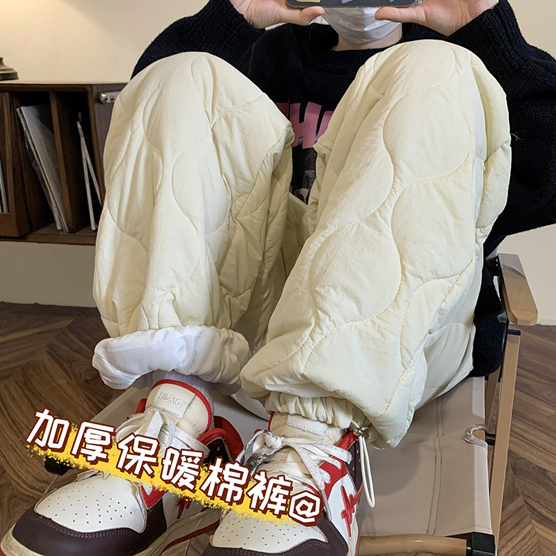 冬季潮流夹棉束脚情侣棉裤1003K333P65,男装休闲裤,星座1003