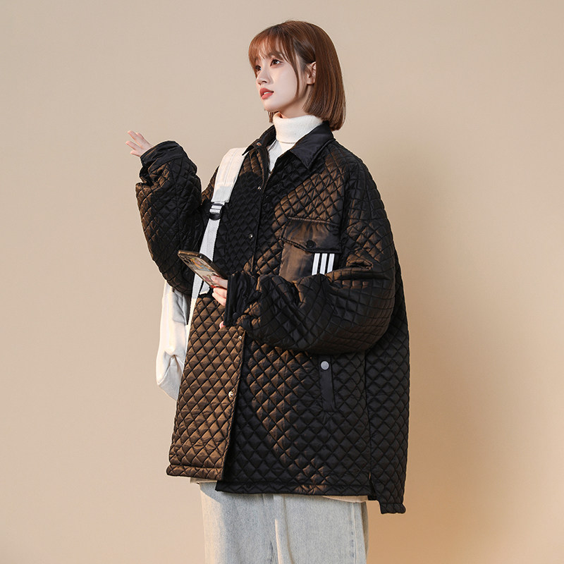 2024冬装三条杠设计加厚潮流菱格保暖棉服1003W606P105,男装棉衣,星座1003