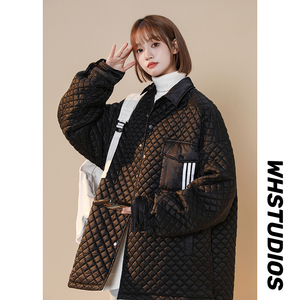 2024冬装三条杠设计加厚潮流菱格保暖棉服 1003 W606 P105,男装棉衣,星座1003