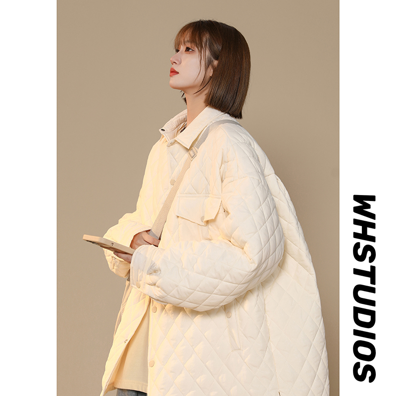 秋冬潮流格纹简约百搭宽松休闲棉服外套1003W201P95，男装棉衣，星座1003