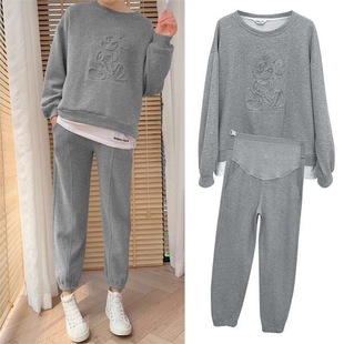 款 裤 卫衣春秋款 套装 上衣 2022新款 时尚 秋款 孕妇秋装 子两件套孕妇装