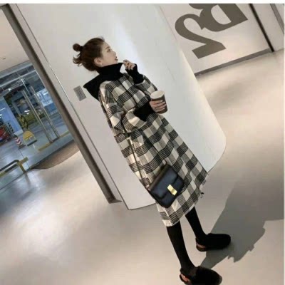 출산 운동복 중간 길이 한국 스타일 느슨한 대형 벨벳 두꺼운 연령 감소 출산 착용 가을 겨울 드레스 겨울