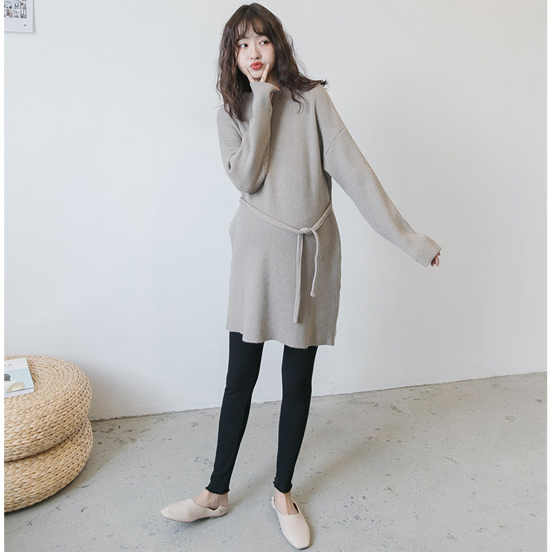 출산 가을 겨울 스웨터 여성 중간 길이 출산 양복 두꺼운 탑 세련된 느슨한 겨울 바닥 스웨터