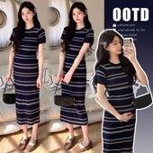 夏季 裙子时尚 新款 洋气时髦孕妇装 格纹连衣裙显瘦短袖 夏天韩版 套装