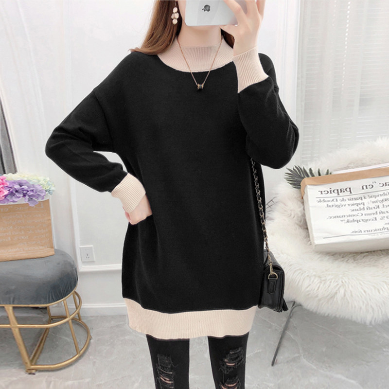 임부복 가을 정장 패셔너블한 가을 겨울 스웨터 중간 길이 야외 대형 상의 겨울 스웨터 재킷