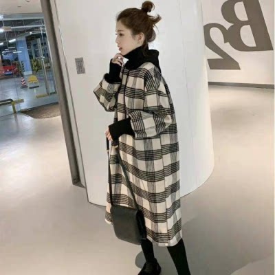 출산 운동복 중간 길이 한국 스타일 느슨한 대형 벨벳 두꺼운 연령 감소 출산 착용 가을 겨울 드레스 겨울