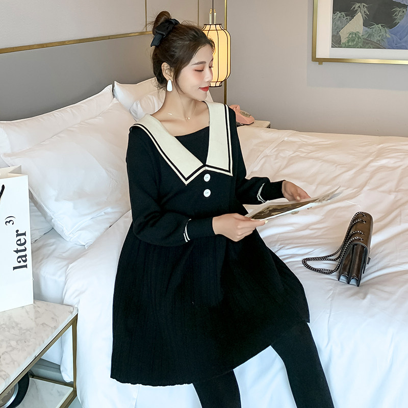 출산 가을 정장 유행 가을 탑과 스웨터 2022 봄 가을 새로운 유행 엄마 대형 출산 복장