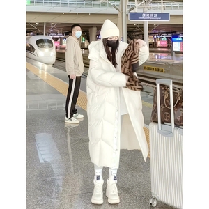 棉服女中长款2023冬季新款羽绒棉衣设计感小众小个子ins港风加厚