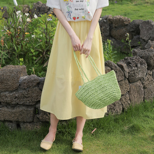 冰丝山本裙女小个子口袋大摆伞裙