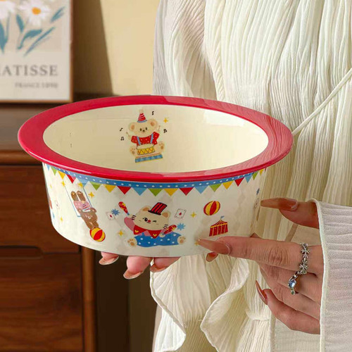 马戏团可爱泡面碗高颜值酸奶碗螺蛳粉汤碗水果沙拉碗陶瓷ins餐具