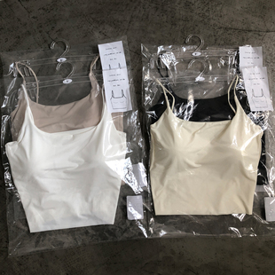 702质感一体乳胶杯冰丝无痕吊带背心女短款 自留款 美背 包邮 两件