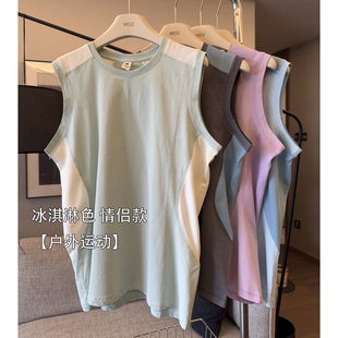 撞色无袖 羽毛球服 背心女外穿宽松透气速干男女情侣运动轻薄夏季