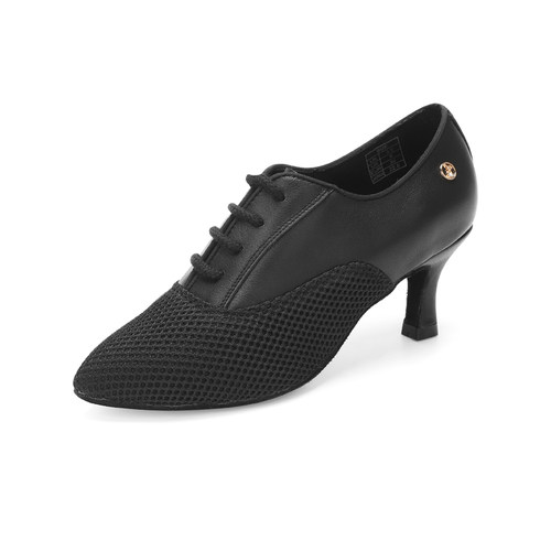 ADS摩登直底教师鞋牛皮拼网透气