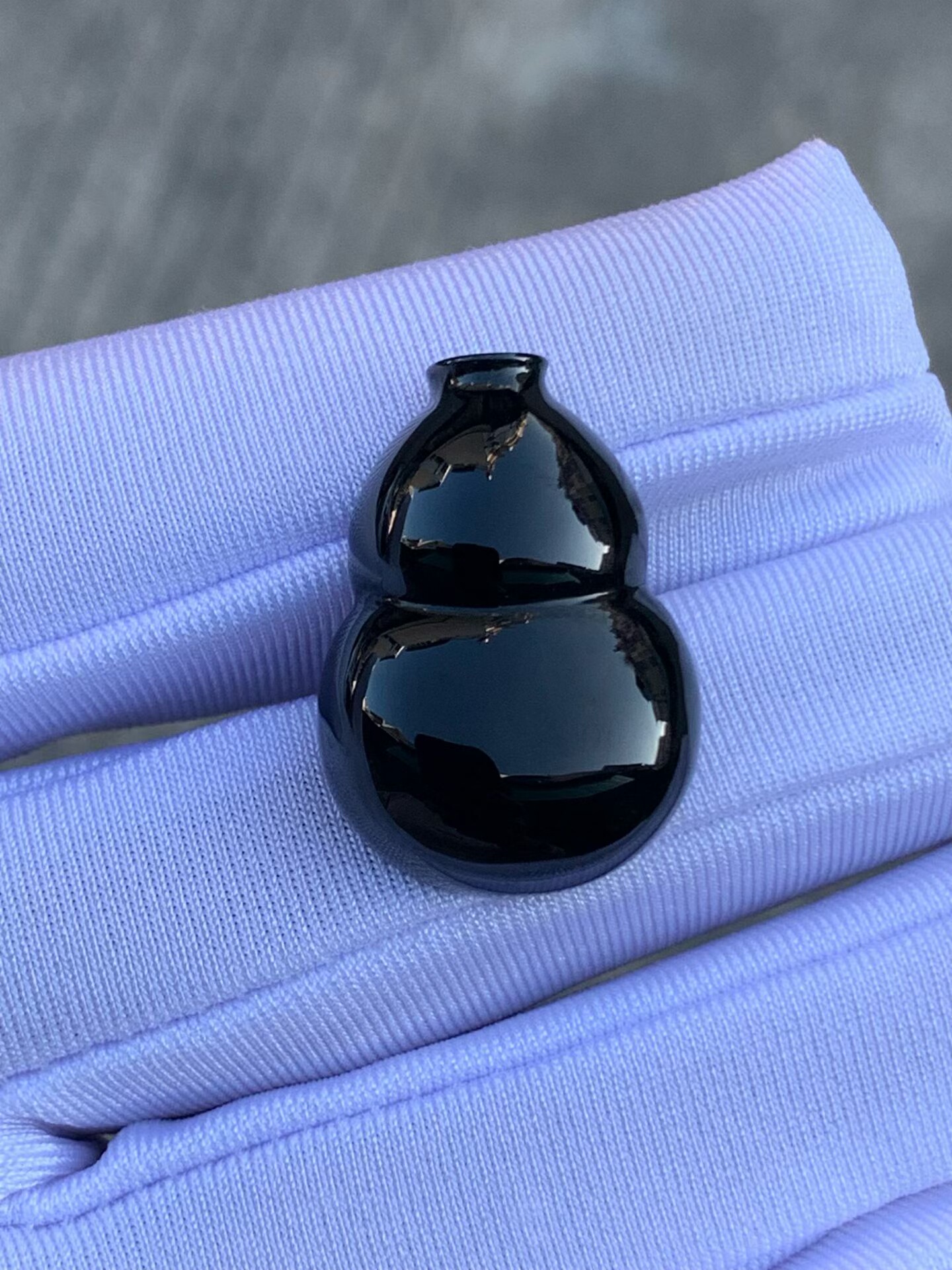 天然缅甸翡翠a货冰种墨翠葫芦裸石可代镶嵌设计女士挂件吊坠