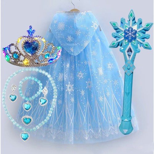 发光爱莎斗篷披风套装儿童节圣诞节表演服儿童过年玩具送孩子礼物