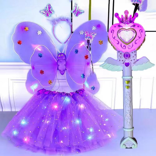 天使蝴蝶翅膀女童发光背饰