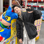 百搭宽松休闲外套上衣男生 简约工装 纯色立领夹克2026新款 春秋季