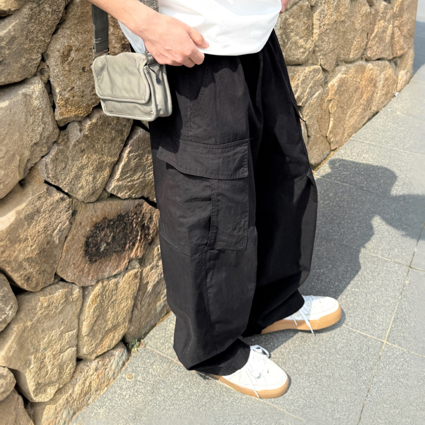 【松弛感大口袋】黑色工装薄款直筒休闲裤男夏季新款运动休闲长裤