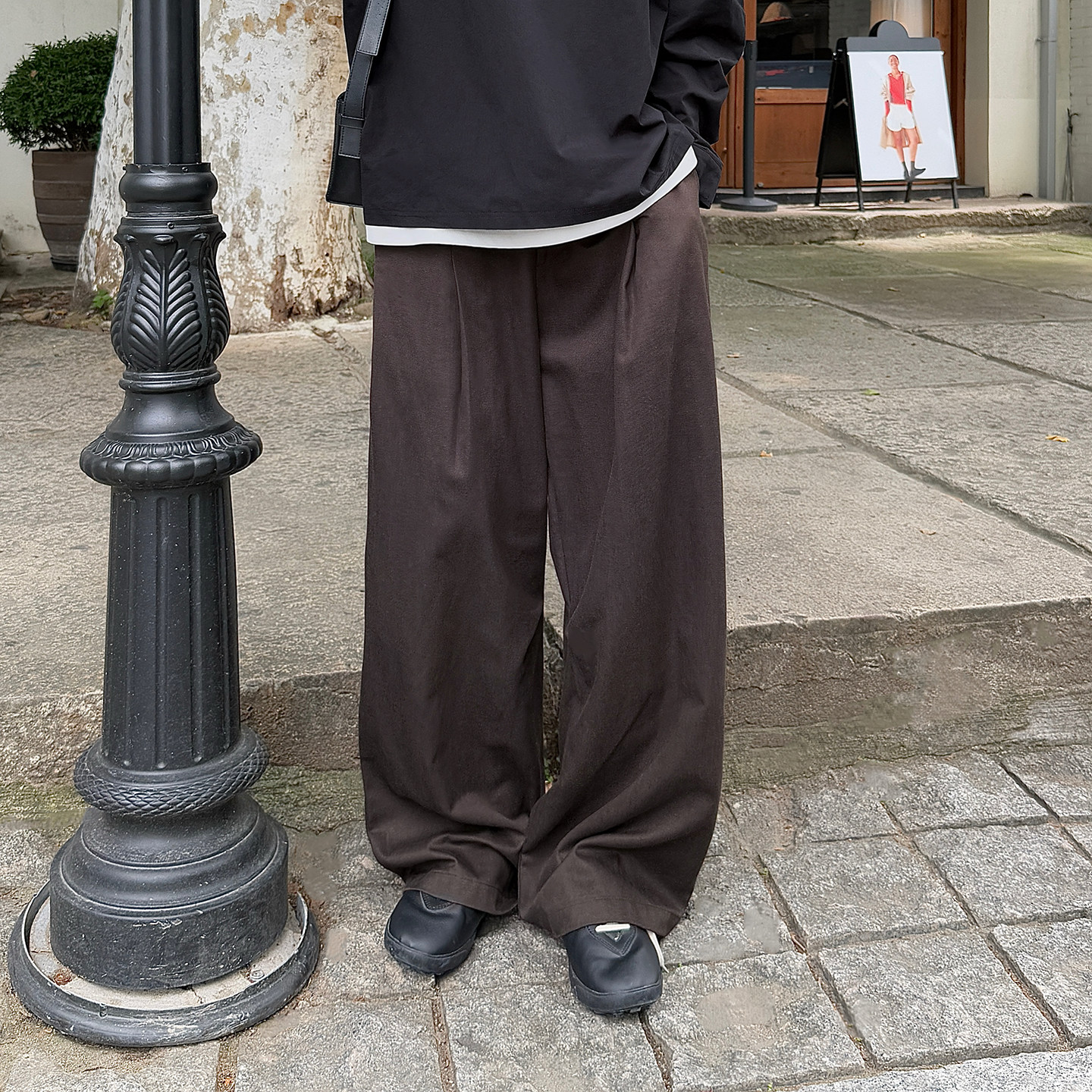 【自然褶裥 松弛感】Dark Matter直筒宽松休闲裤男款秋季复古裤子