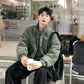 立领保暖短款 外套棉衣 加厚高级感工装 夹克棉服男生2026新款 冬季