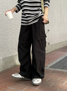 黑色直筒工装裤男款秋冬季宽松休闲长裤子户外2025新款慵懒松弛感