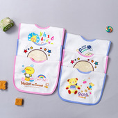 10条加大婴儿口水巾水晶绒卡通防水围嘴围脖男女胖宝宝吃饭兜