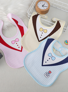 五条装加大加长版双面棉大宝胖宝防水儿童口水巾喂饭围兜四季婴儿