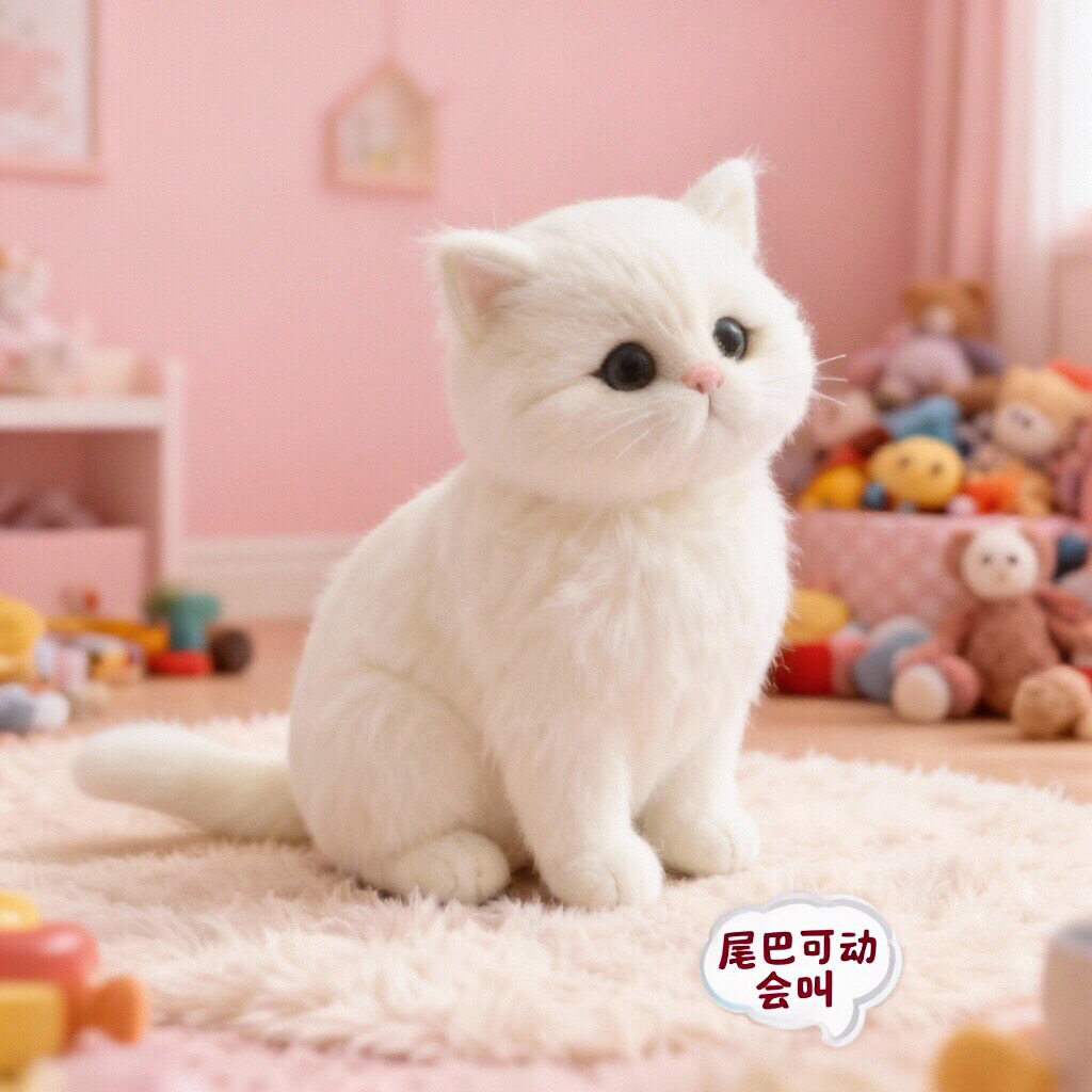 喵会叫包邮仿真猫咪玩偶儿童毛绒毛绒/玩偶/公仔/布