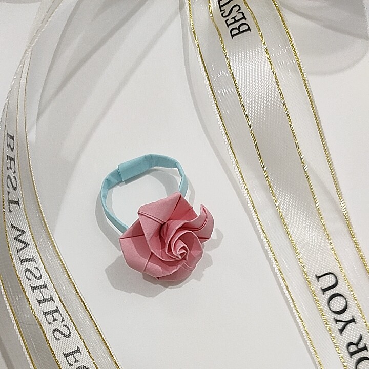 玫瑰戒指 折纸 成品 手工 可定制 无胶水作品 礼物