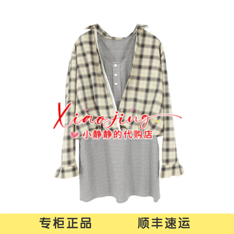 YOUWEI 有尾2026秋专柜正品假两件格纹衬衫裙Y5726303-2799