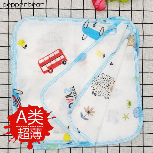 5条超薄婴儿口水巾纯棉纱布宝宝用品儿童手帕新生幼儿洗脸小方巾