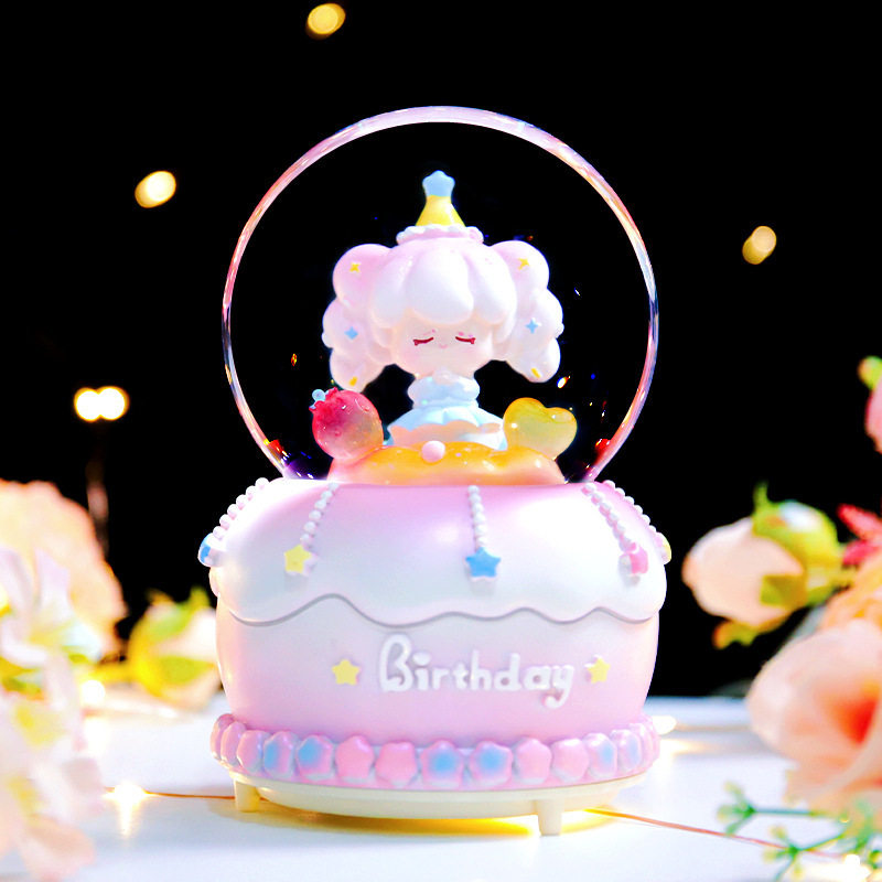 女孩少女心水晶球玩具儿童女生音乐盒八音盒摆件小学生生日礼物