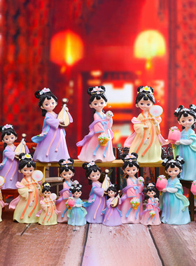 国潮古风倾城佳人摆件家居客厅