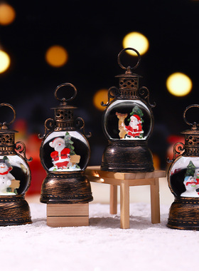 节日氛围装饰圣诞小马灯水晶球