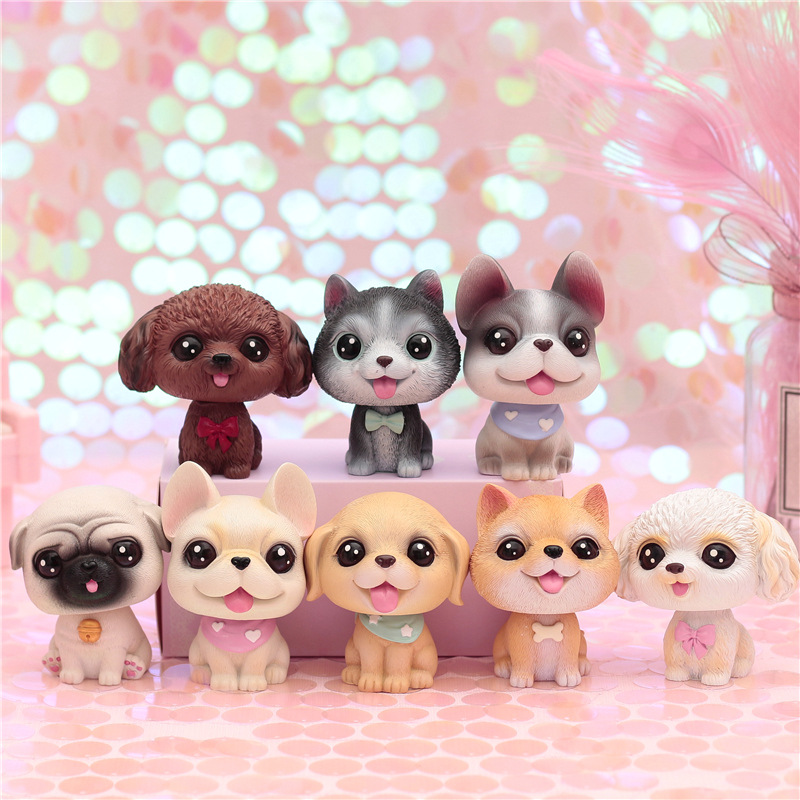 汽车摆件摇头狗 创意个性车载中控台装饰汽车内饰品 可爱仿真狗狗