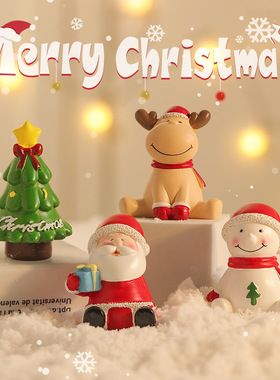 新款创意圣诞节摆件老人雪人树脂