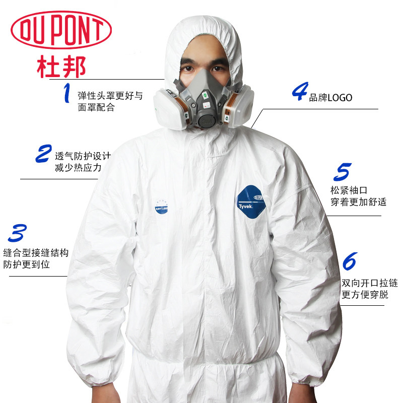 杜邦防尘防护服防化防静电防喷漆