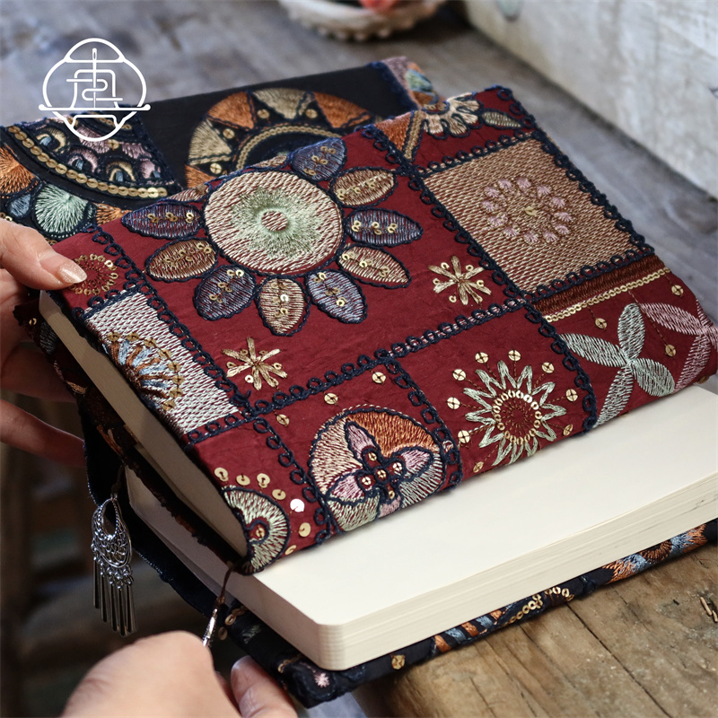 真我流金织梦刺绣亮片民族风书衣