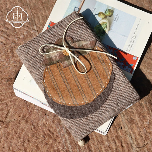 真我柿子原创复古拼缝手帐本书衣