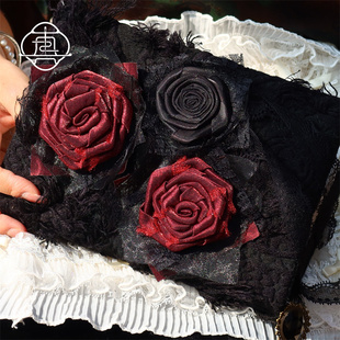 真我 灰烬玫瑰 原创暗黑洛丽塔手账手工布书衣日记本笔记本a5a6