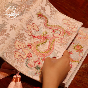 真我 原创重工刺绣手工手账手帐本布书衣笔记A5A6记事本 游云苍龙