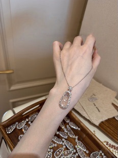 天然水沫玉福豆子纯银镶嵌款高冰种吊坠项链女礼物饰品