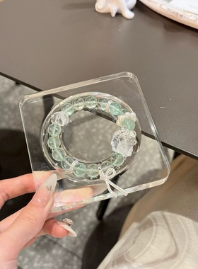 天然水晶手串绿萤石水晶手串招财招桃花转运手链闺蜜礼物希洛阁