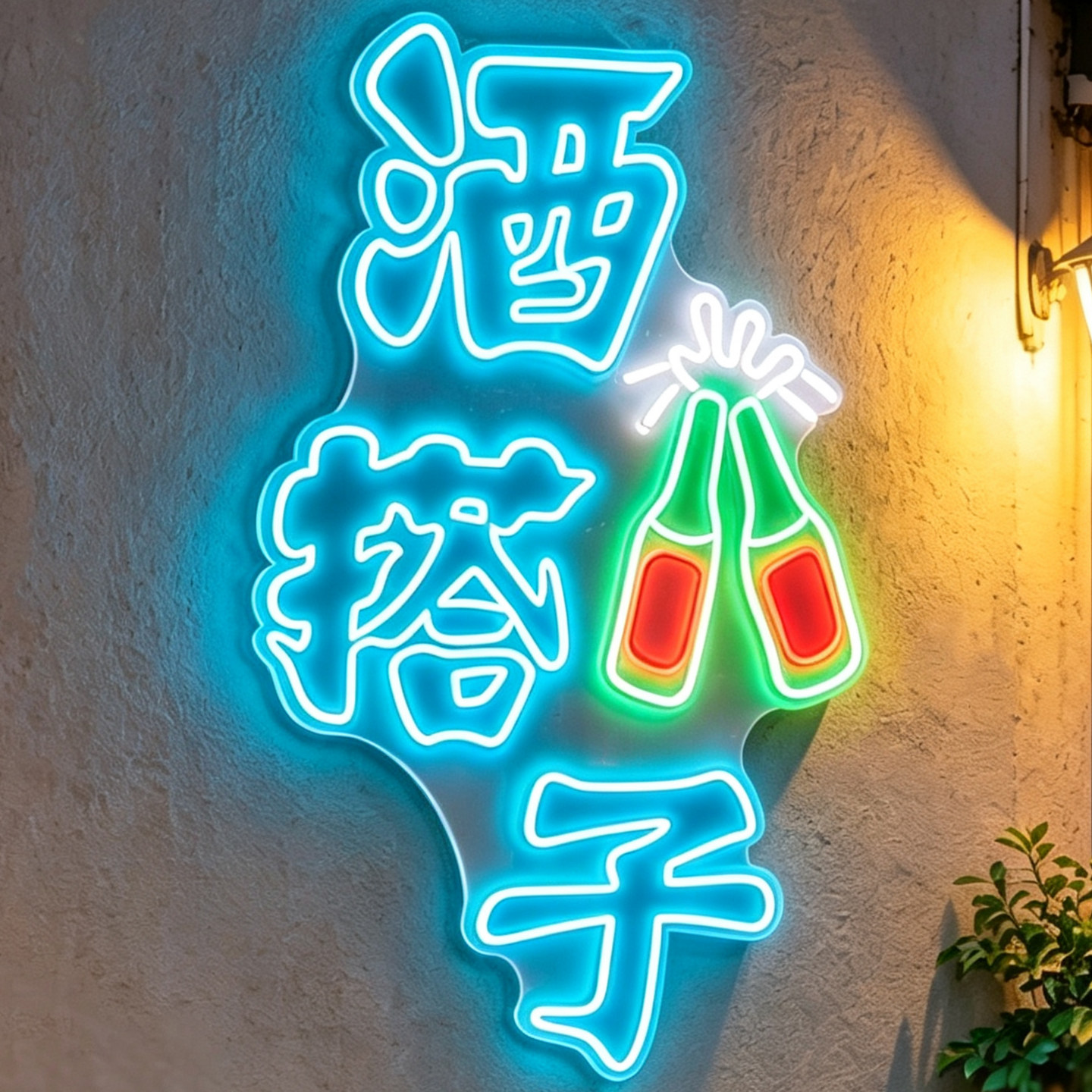 定制酒吧烧烤霓虹灯led发光字灯牌亚克力酒搭子网红霓虹灯背景墙