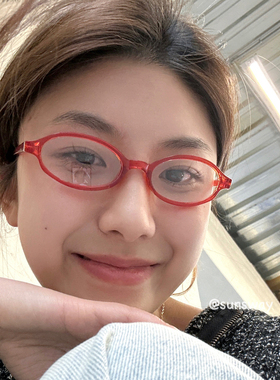 sunsway书呆子ins韩国博主椭圆眼镜素颜平光造型复古透明小脸时髦