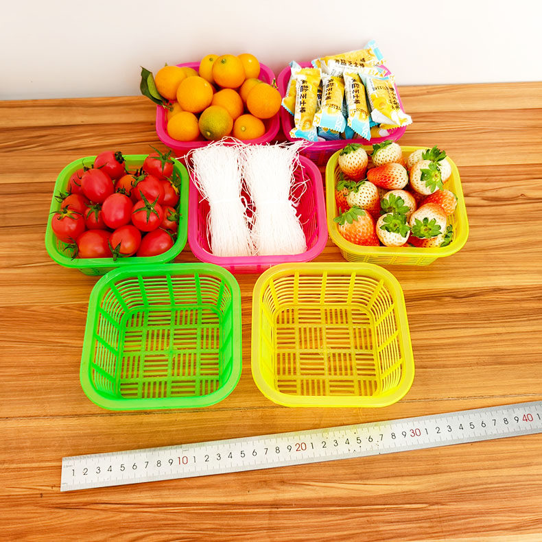 迷你小号长宽13.5高5.2cm正方形塑胶塑料豆腐蘑菇水果草莓包装篮