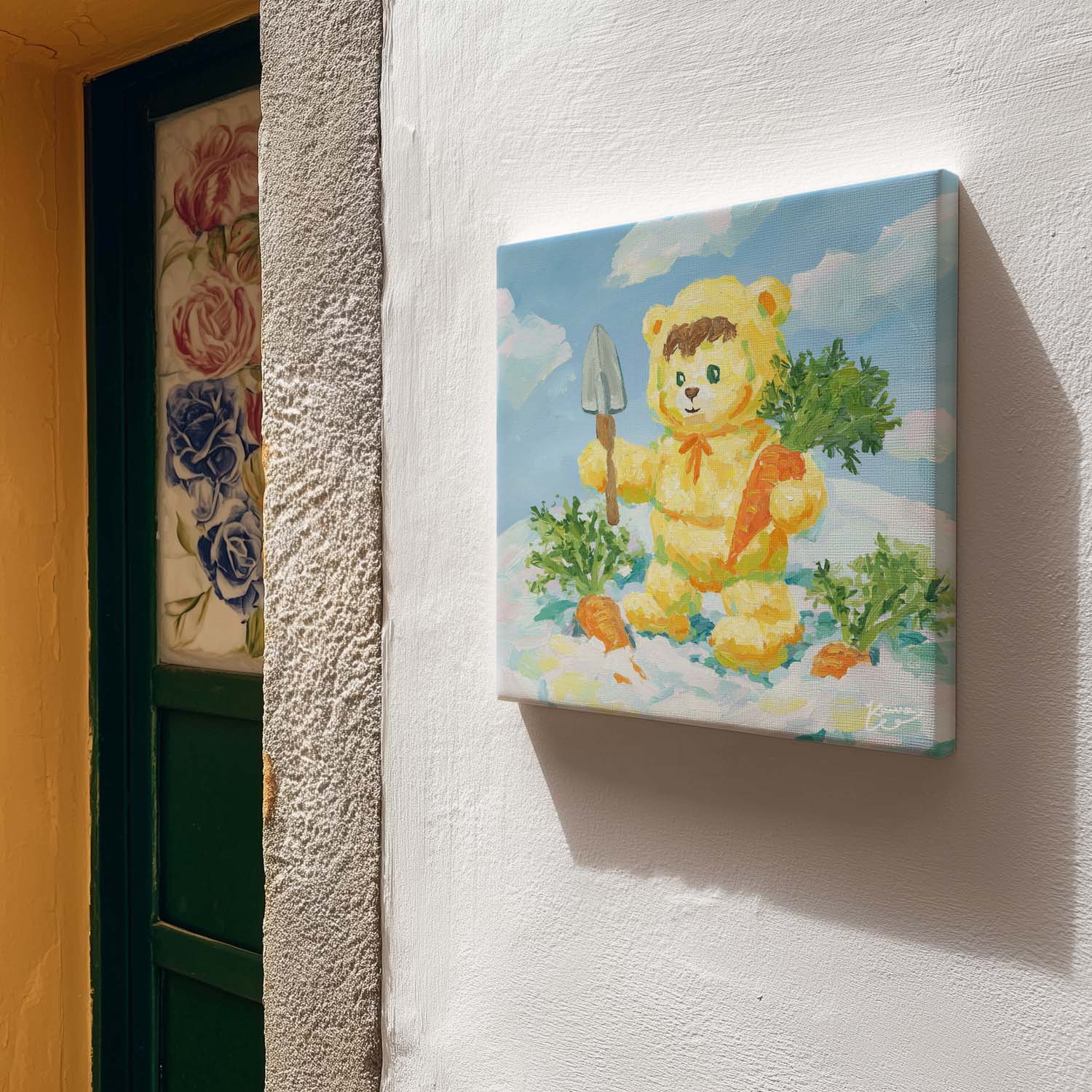 布纸有爱 萝卜熊 原创可爱宠萌装饰画儿童房方形创意艺术单幅挂画图片