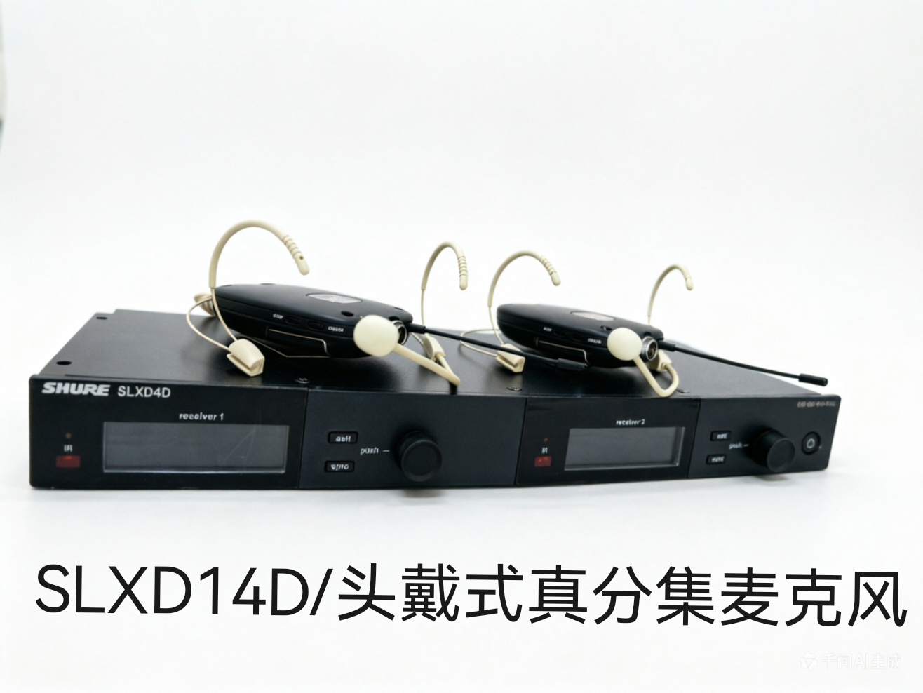 SLXD24D/头戴领夹麦克风一拖二专业数字直播演出无线话筒麦克风
