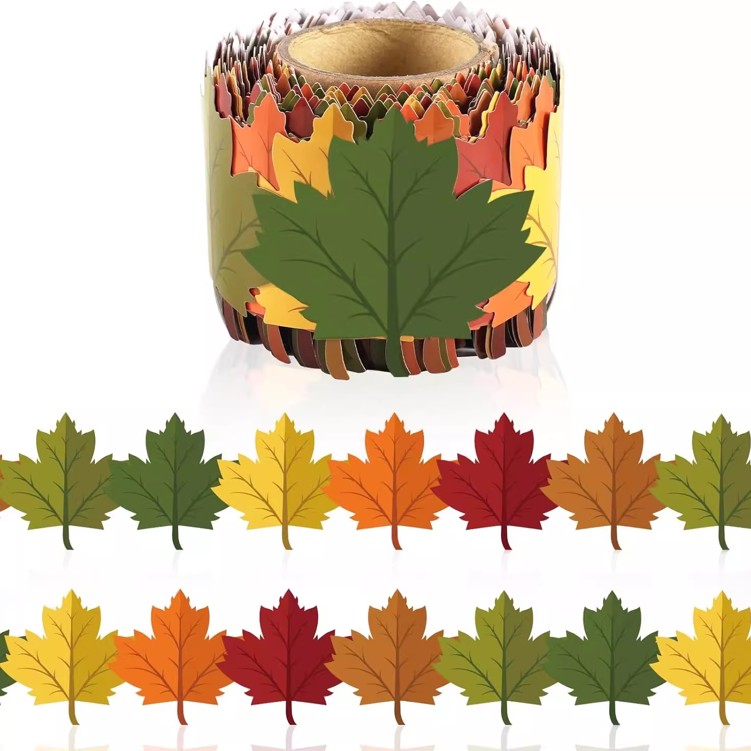 枫叶四季季节窗户边框贴纸感恩节日派对活动布置场景造景胶带贴纸