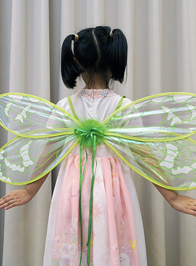 新款大人儿童蜻蜓天使翅膀道具精灵公主演出女童背饰生日派对装饰